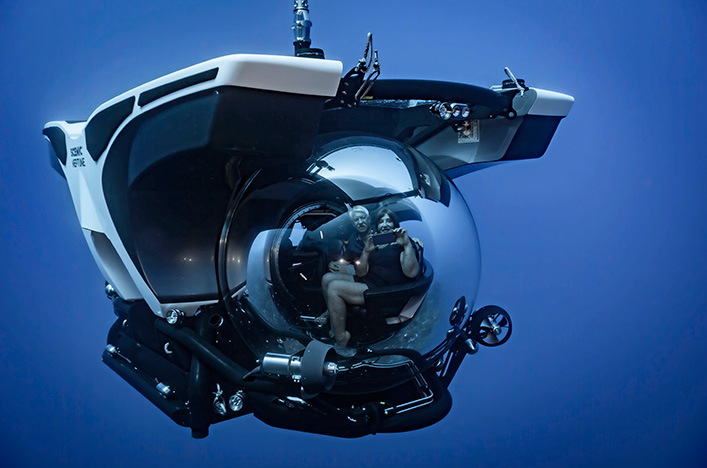 Guests on board the Scenic submersible