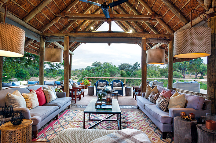 A seating area at Thornybush Game Lodge, South Africa