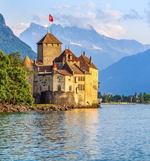 Chillon Castle at Geneva Lake, Switzerland