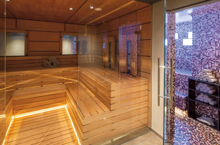 Sauna and steam room on board Scenic Eclipse