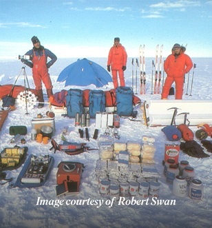 Robert Swan and explorers in Antarctica