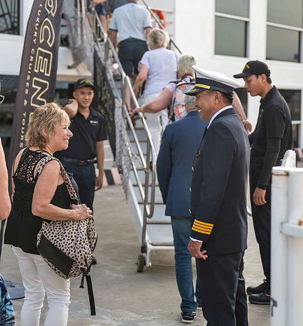 Guests boarding Scenic Eclipse II