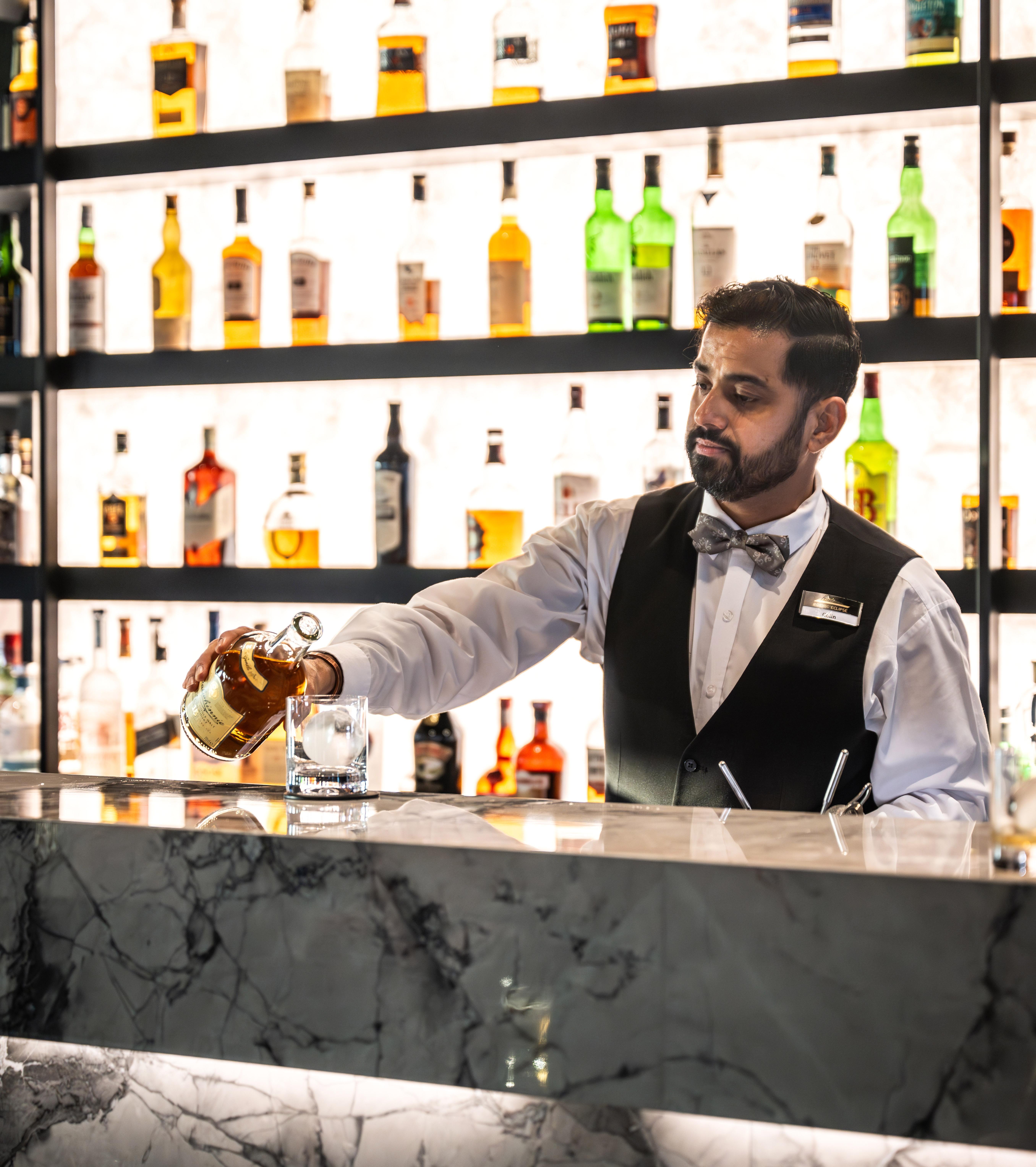 Scenic eclipse bartender