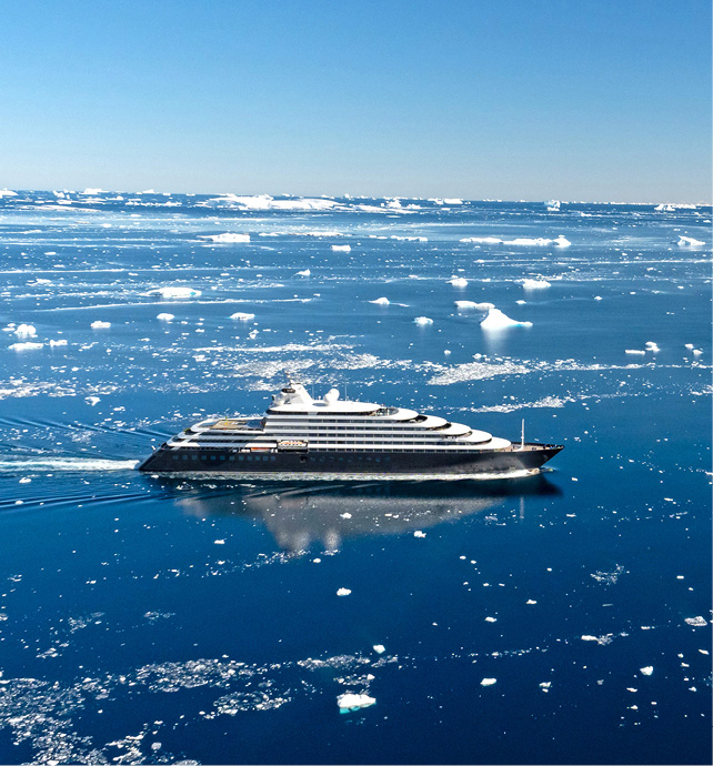 Ship Sailing in Antarctica 