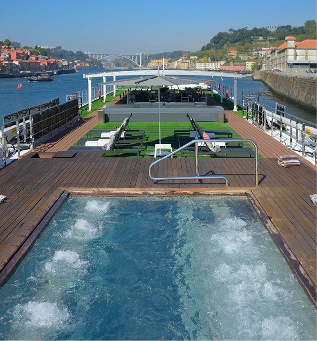 Sun Deck on board a luxury river cruise ship