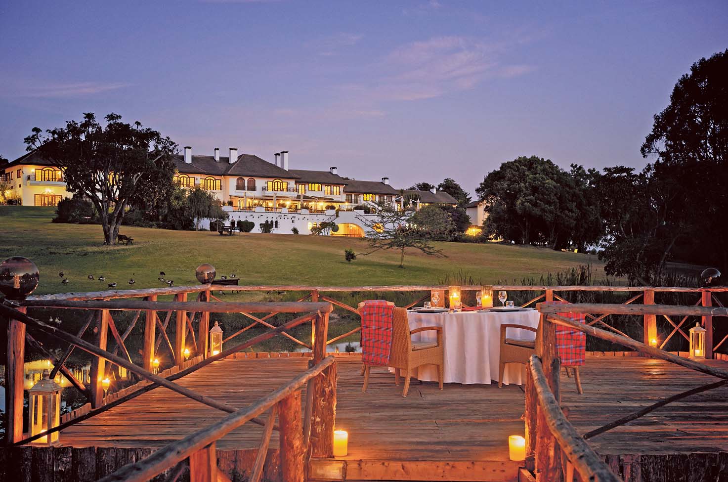 Outdoor dining at Fairmont Mount Kenya Safari Club, a Scenic Special Stay.