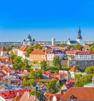 A view of the top of buildings in Estonia
