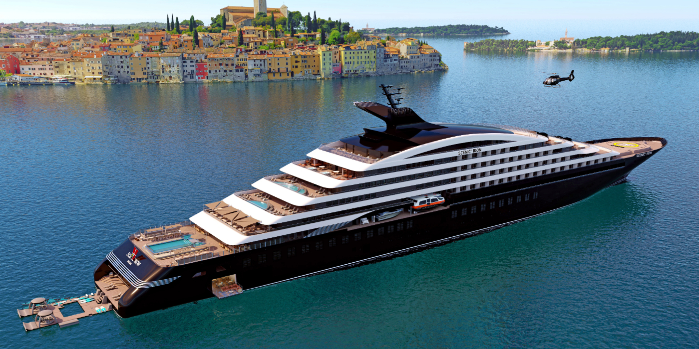 A luxurious black and white yacht rests elegantly on the water, showcasing its grandeur and refined design.