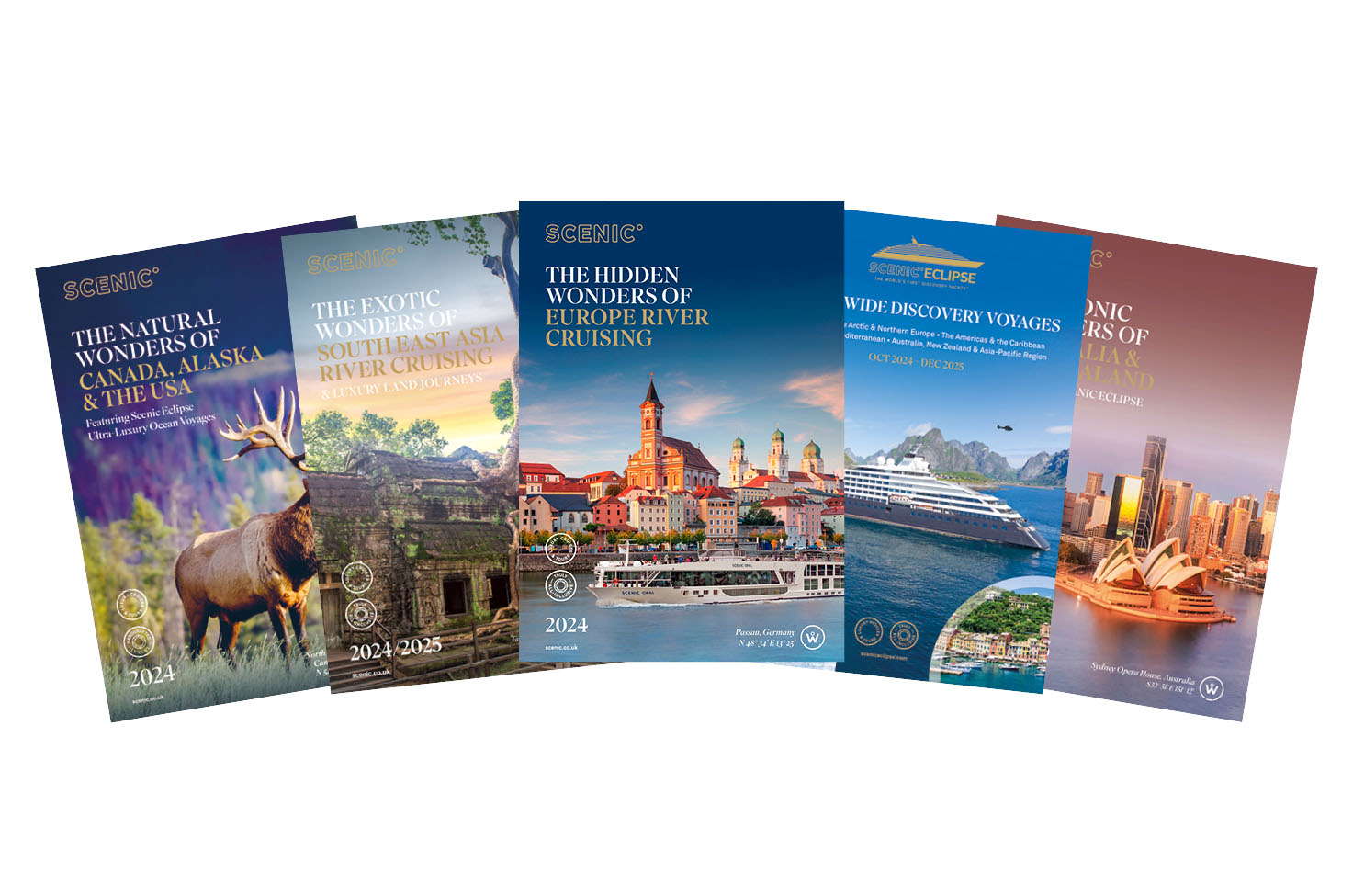 fan of brochure covers